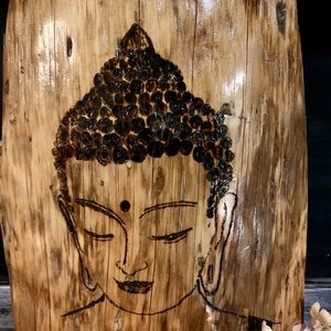 SOLD Hand Wood Burned Zen Art
